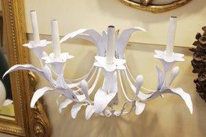 Art Nouveau Style Metal Floral Candelabra Sconces in White (6719954944157)
