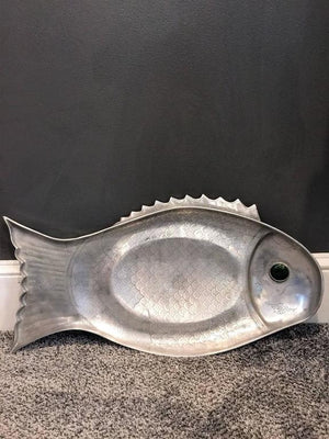 Arthur Court Aluminum Gem Stone Eye Decorative Fish Platter (6720000983197)