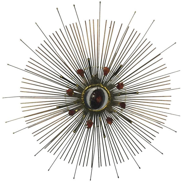 Curtis Jere Wall-Mounted Sunburst Sculpture with Removable Center