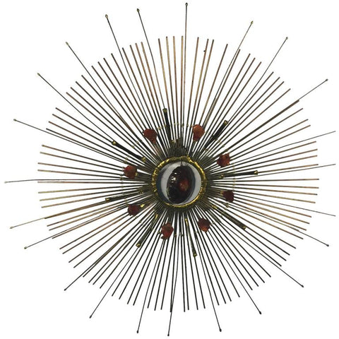 Curtis Jere Wall-Mounted Sunburst Sculpture with Removable Center