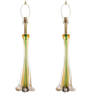 Italian Hollywood Regency Pair of Cenedese Murano Glass Table Lamps (6719990628509)