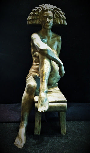 Bernard Langlais Contemporary Sculpture of Seated Nude in Bronze (6719761154205)