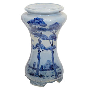 Baluster Form Table Base in Blue and White, Ceramic (6719689064605)