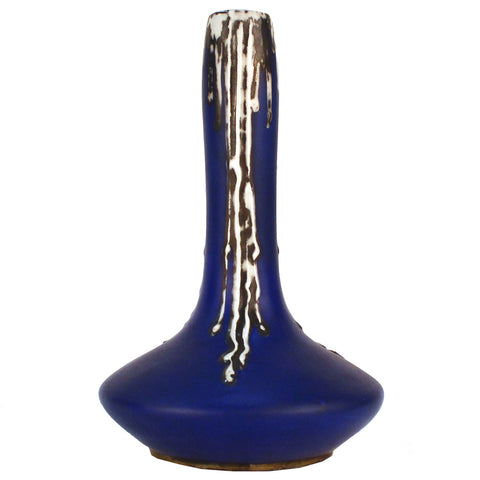 Blue Porcelain Baluster Vase by Jean Pouyat for Limoges