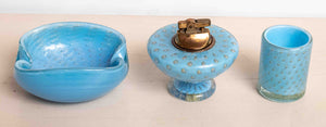 Italian Murano Blue Glass Smoking Set (7297435205789)