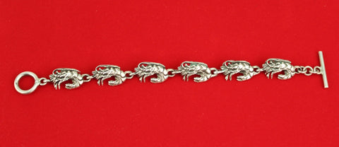 Bracelet with Crawfish Motif in Sterling  Silver