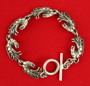 Bracelet with Crawfish Motif in Sterling Silver front (6719884722333)