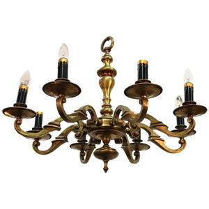 Turn of the Century Eight Arm Chandelier in Brass side (6719761744029)