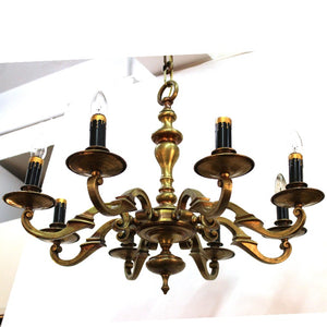 Turn of the Century Eight Arm Chandelier in Brass side (6719761744029)