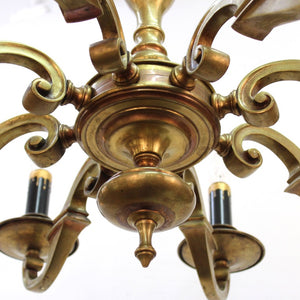 Turn of the Century Eight Arm Chandelier in Brass detail (6719761744029)