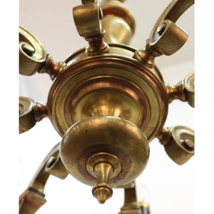 Turn of the Century Eight Arm Chandelier in Brass detail (6719761744029)