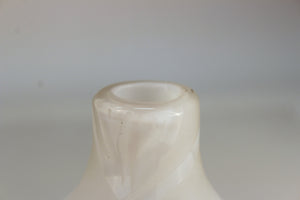 Bulb Vase in White Glass with Leaf Pattern top (6719844712605)