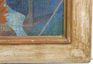 Carl Moser Austrian Modernist Port Scene Oil Painting (6719997083805)