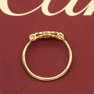 Cartier Hindu Floral Ring in Gold with Diamonds Top View (6719957991581)