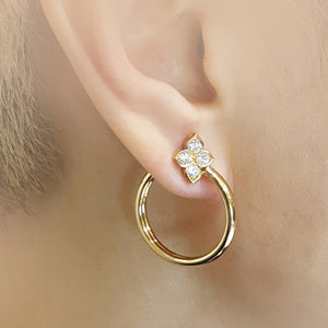 Cartier Hindu Flower Hoop Earrings with Diamonds in Yellow Gold (6719836979357)