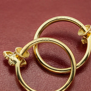 Cartier Hindu Flower Hoop Earrings with Diamonds in Yellow Gold back (6719836979357)