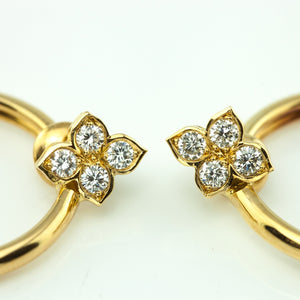 Cartier Hindu Flower Hoop Earrings with Diamonds in Yellow Gold detail (6719836979357)