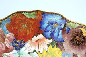 Chinese Enamel Cloisonné Charger with Multicolored Floral Motif (6719903400093)