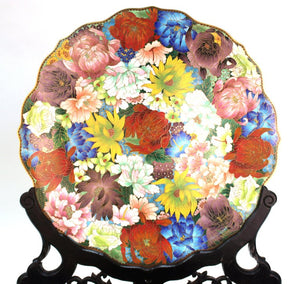 Chinese Enamel Cloisonné Charger with Multicolored Floral Motif (6719903400093)