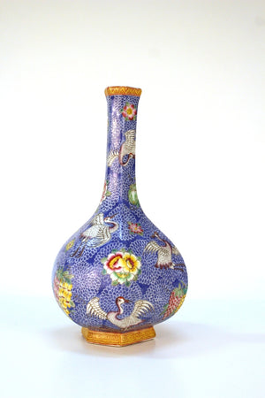 Chinese Hexagonal Vase with Flying Cranes (6719729926301)