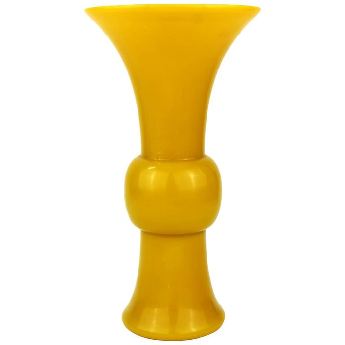 Chinese Peking Imperial Yellow Glass Vase