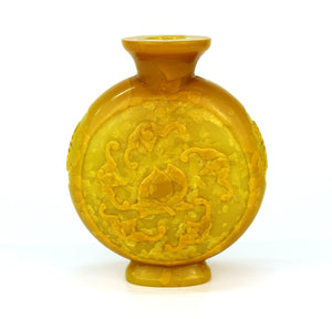 Chinese Peking Imperial Yellow Vase with High Relief Motif of Bats and Peaches back (6719852773533)
