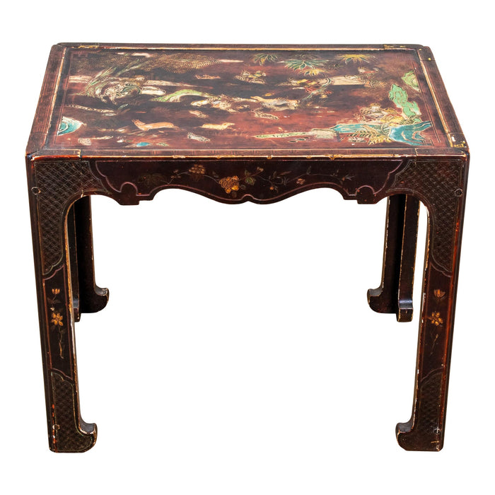 Chinese Polychrome Lacquered Side Table