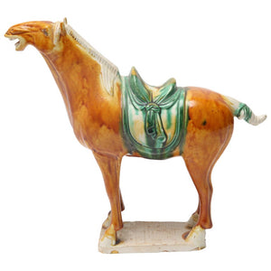 Chinese Tang Dynasty Style Glazed Ceramic Horse Figure (6719955533981)