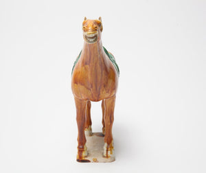 Chinese Tang Dynasty Style Glazed Ceramic Horse Figure front (6719955533981)