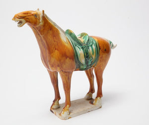 Chinese Tang Dynasty Style Glazed Ceramic Horse Figure perspective (6719955533981)