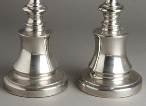 Classical Style Silver Tone Candlesticks (6719913656477)