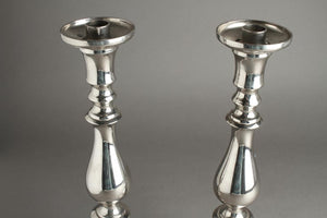 Classical Style Silver Tone Candlesticks