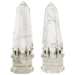Continental Neoclassical Rock Crystal Obelisks on Rock Crystal Balls (6720010977437)