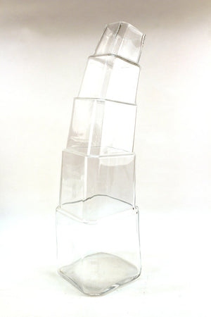 Denizli Modern Stacked Leaning Glass Vase front (6719955075229)