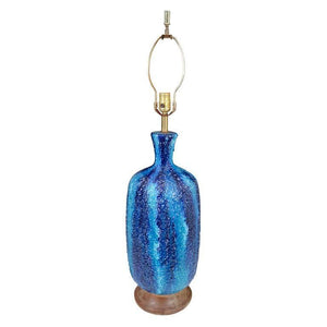 Mid-Century Modern Drip Glaze Table Lamp in Ocean Blue (6719810994333)