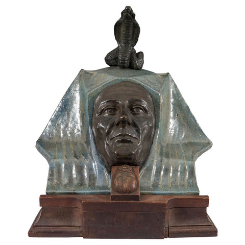 Art Nouveau Bronze and Terracotta Egyptian Burial Mask