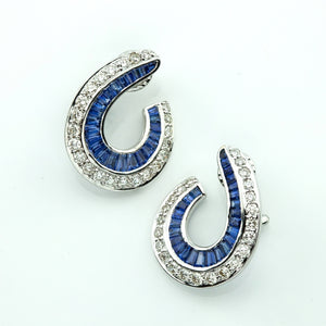 Earrings in Gold with Sapphires and Diamonds Full View (6719963529373)
