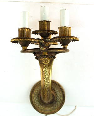 Edward F. Caldwell & Co. American Neoclassical Revival Gilt Bronze Sconces front (6719885082781)