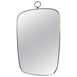Gio Ponti Style Modernist Brass Wall Mirror (6719990792349)