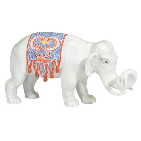 Japanese Meiji Period Sculptural Elephant in Porcelain