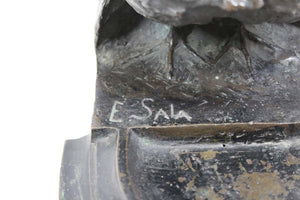 Emilio 'Elia' Sala Italian Animalier Bronze Turkey Sculpture with Tray (6719986630813)