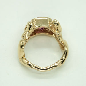 Erotica Figure Ring in Gold with Pink Tourmaline Side View 3 (6719960219805)