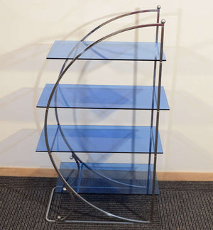 Etagere with Shelves in Blue Glass Back (6719801196701)