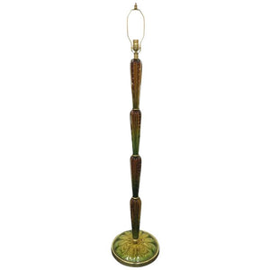 Seguso Murano Glass Floor Lamp in Green and Amber  (6719825871005)