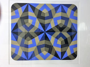 Signed Optical Art Hexagonal Silkscreens in Manner of Vasarely (6719811649693)