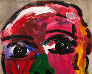 Peter Keil "Self Portrait" Abstract Expressionist Oil Painting Eyes Detail (6719947997341)
