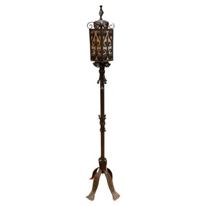 Moorish Medieval Revival Wrought Iron Floor Lamp (7165851762845)