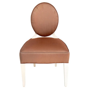 Hollywood Regency Style Cream Lacquer Side Chair (7411210223773)