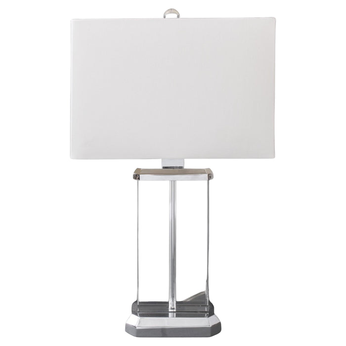 Modern Glass & Chrome Table Lamp
