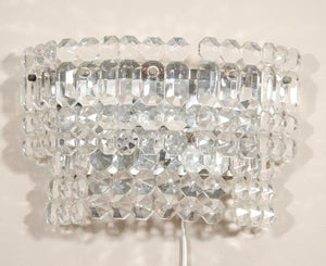 Mid-Century Italian Wall Lights with Faceted Glass Trim, Pair (6719565103261)